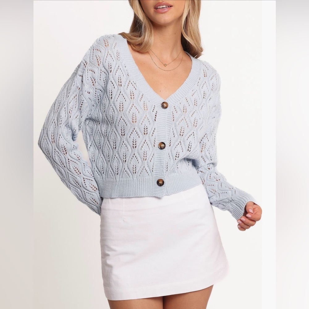 Petal & Pup Sky Blue Knit Cardigan
